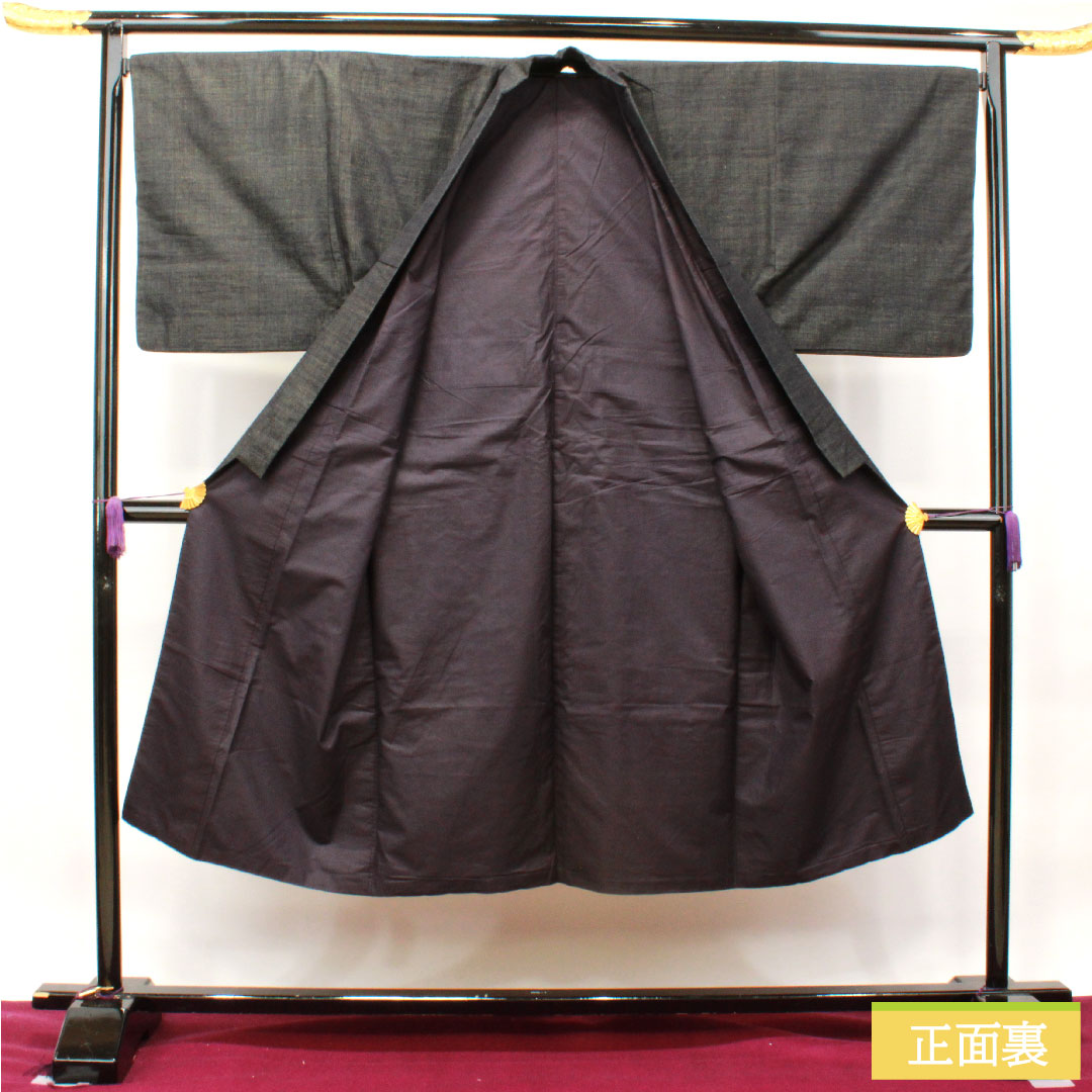 男物 正絹 身丈138.5cm 裄丈71cm Sランク 袷 黒系 1119000662310