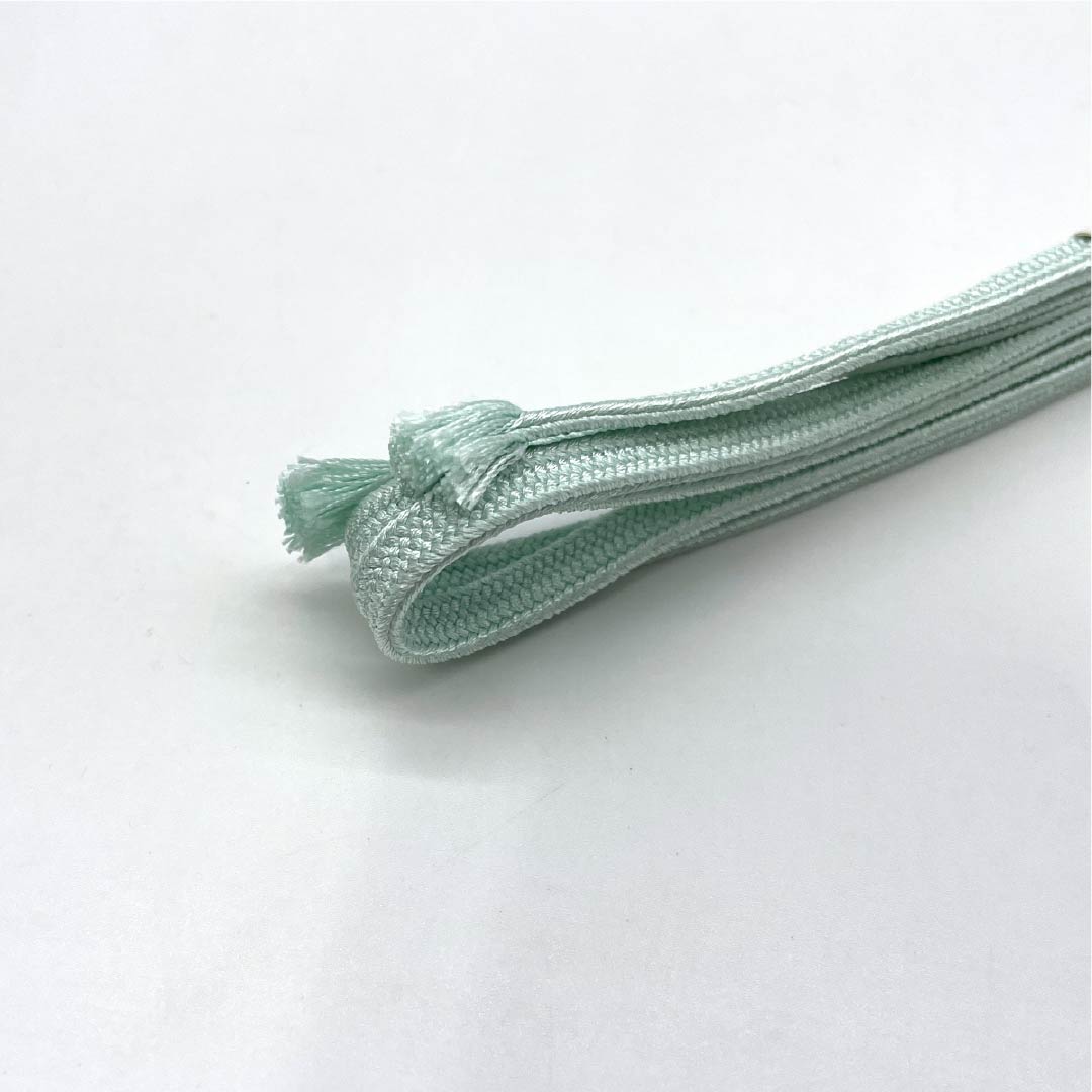 帯締め ポリエステル Sランク 二分紐 藍白色(あいじろいろ) 無地 長さ約132cm 幅約0.5cm カジュアル 水色系 1135006022324