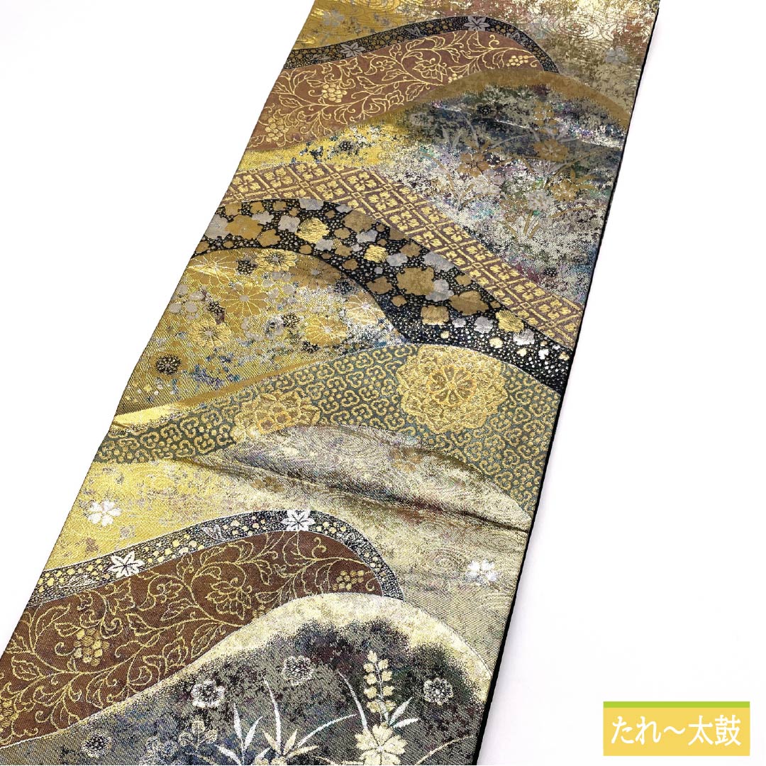 袋帯 正絹 留袖用 華文 菊菱文様 唐花 帯丈438cm Sランク 六通 フォーマル グラデーション系 1123014482399