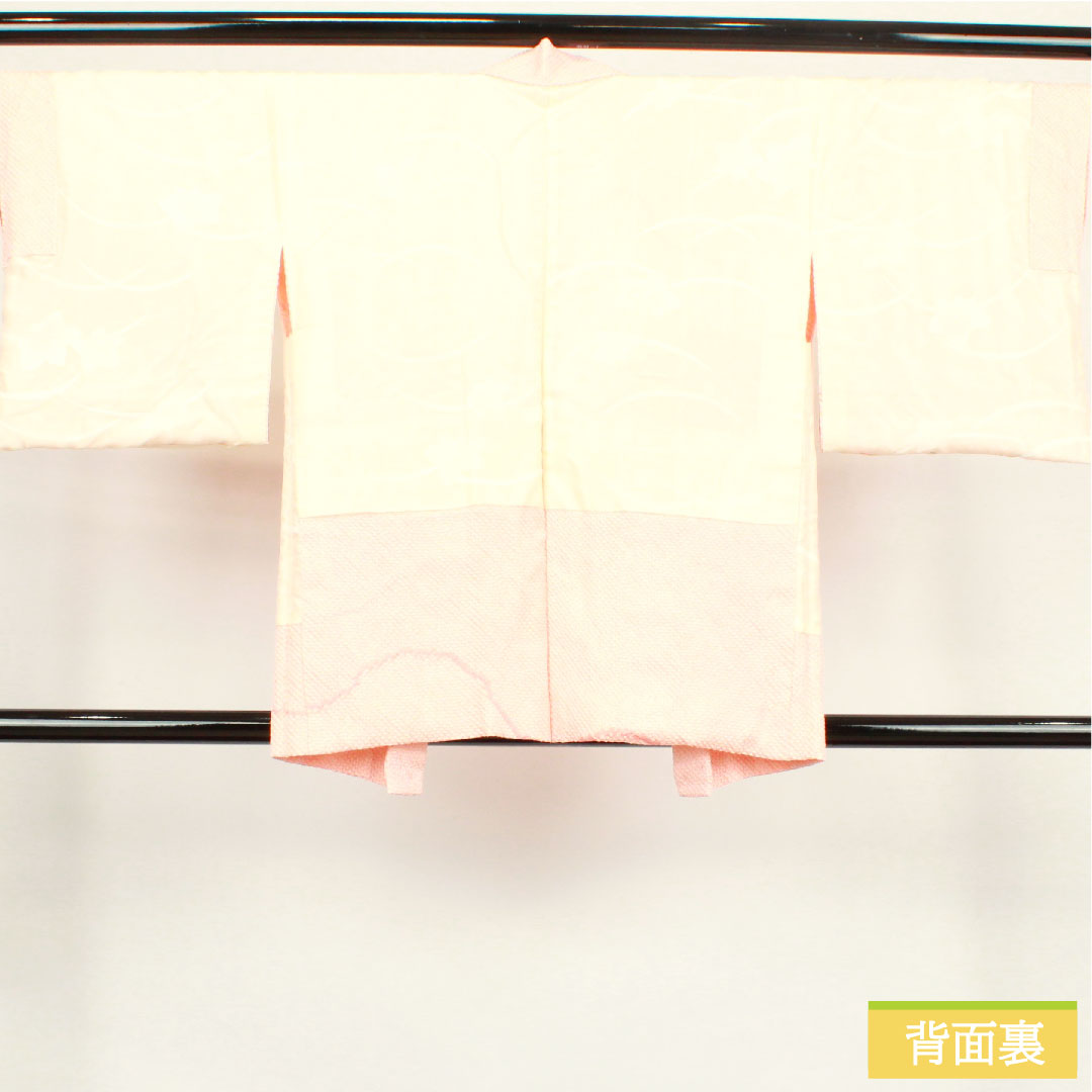 Haori, pure silk, length 79.5cm, sleeve length 62cm, Shinonome color, all-dyed, bamboo, A rank, lined, pink, 1117000683913