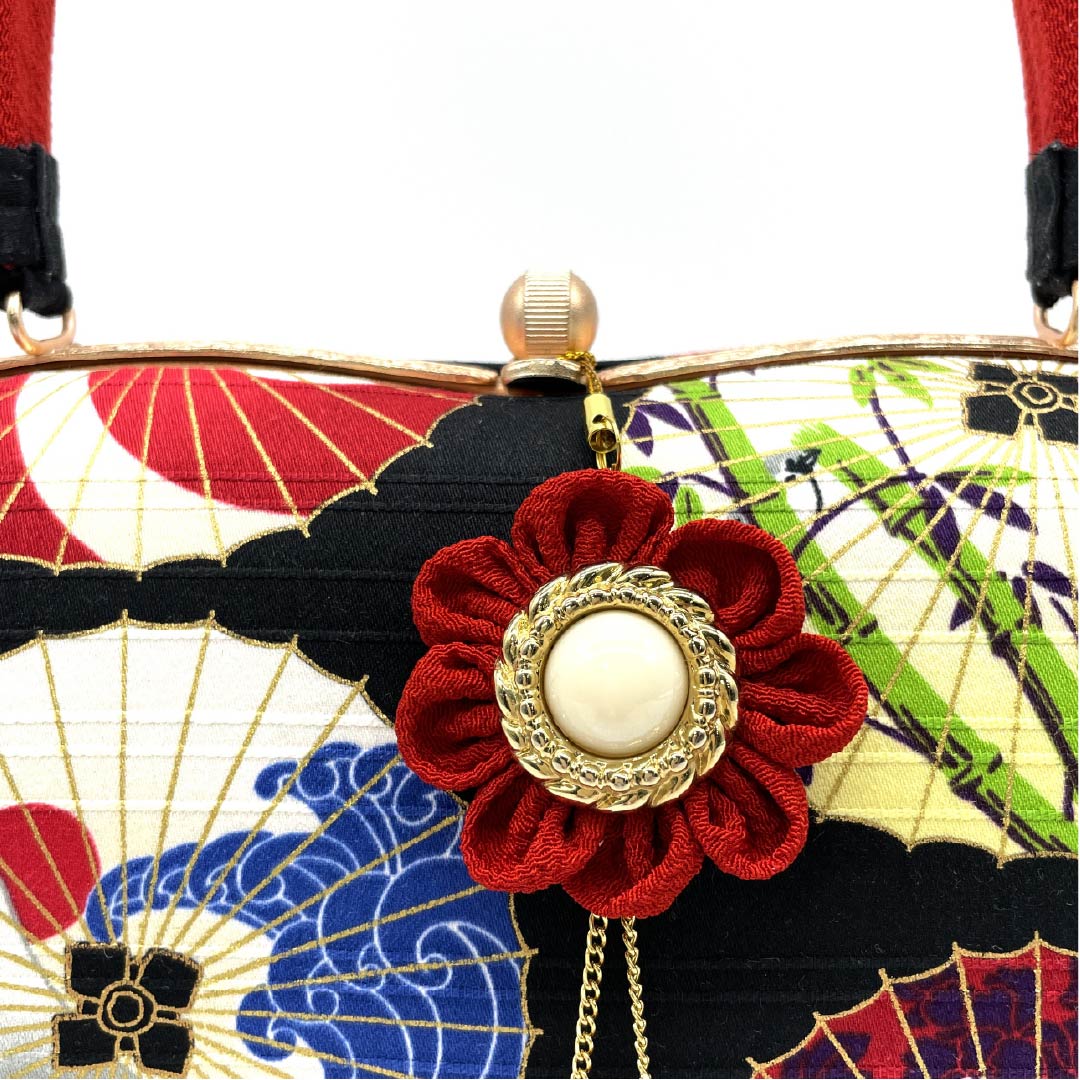 和装バック カジュアル 黒色(くろいろ) 和傘 古典柄 ハンドメイド作家 黒系 NEWランク 113900032110