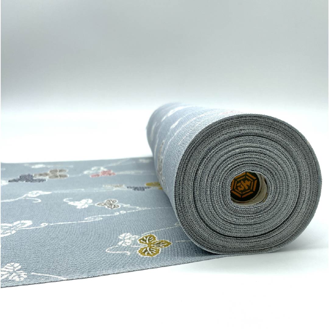 反物 小紋 正絹 水色鼠色(みずいろねずいろ) 浜ちりめん 栗山吉三郎 京紅型 NEWランク グレー系 1130001231922