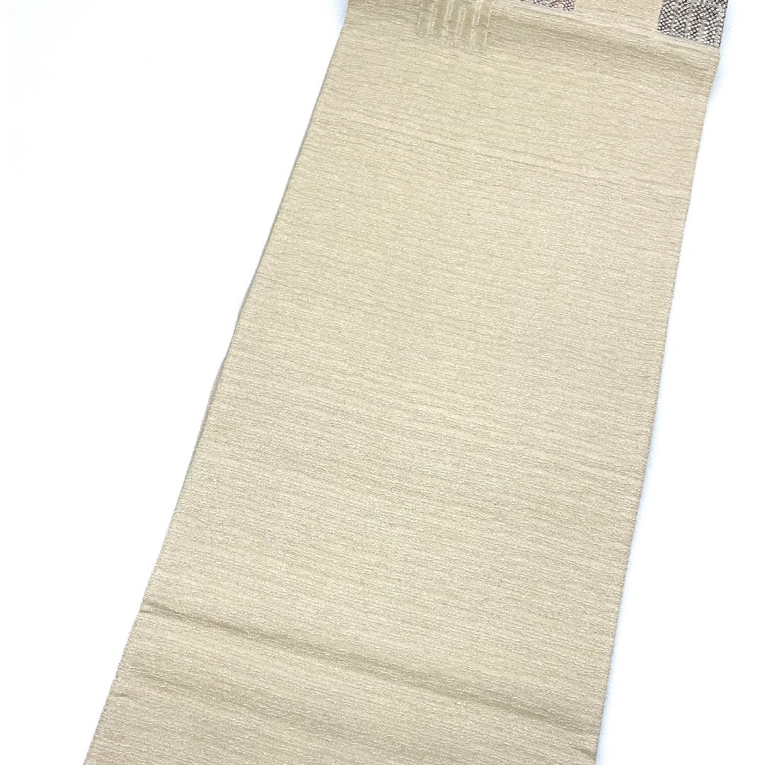 袋帯 生成り色(きなりいろ) 加納幸 源氏香 帯丈437cm 正絹 Sランク 六通 セミフォーマル ベージュ系 1123008612325