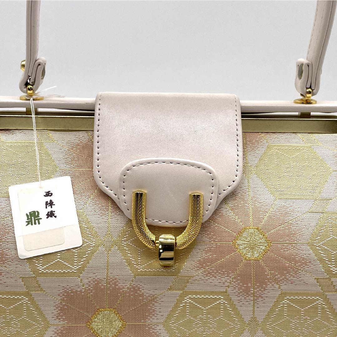 (新古品)和装バッグ セミフォーマル NEWランク 経錦 鼎工房 西陣織 ピンク系 113900108113