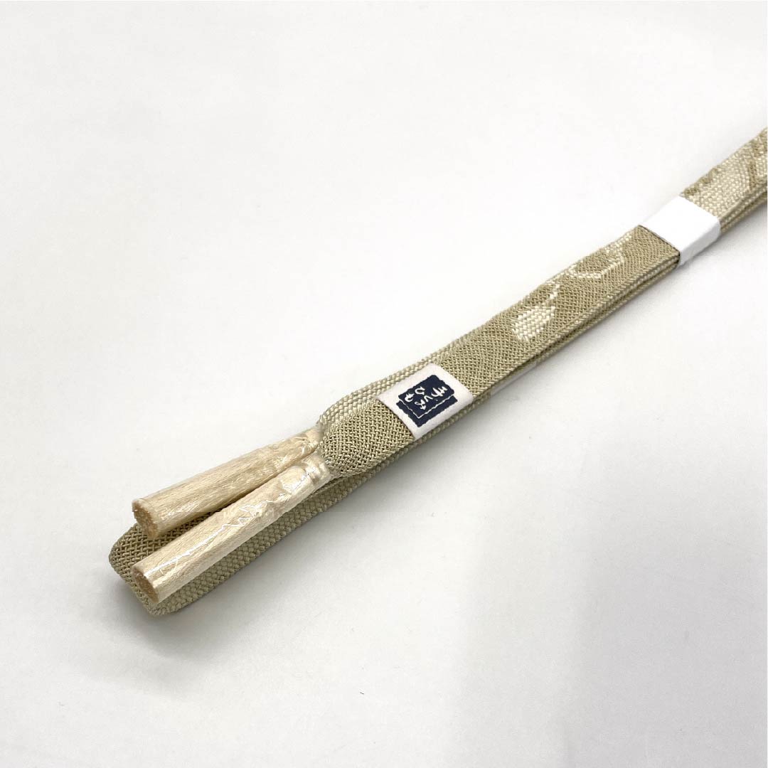 (新品)帯締め 正絹 NEWランク 蕎麦切色(そばきりいろ) 単衣用 夏用 長さ約162cm 幅約1.7cm カジュアル ベージュ系 1135005761325