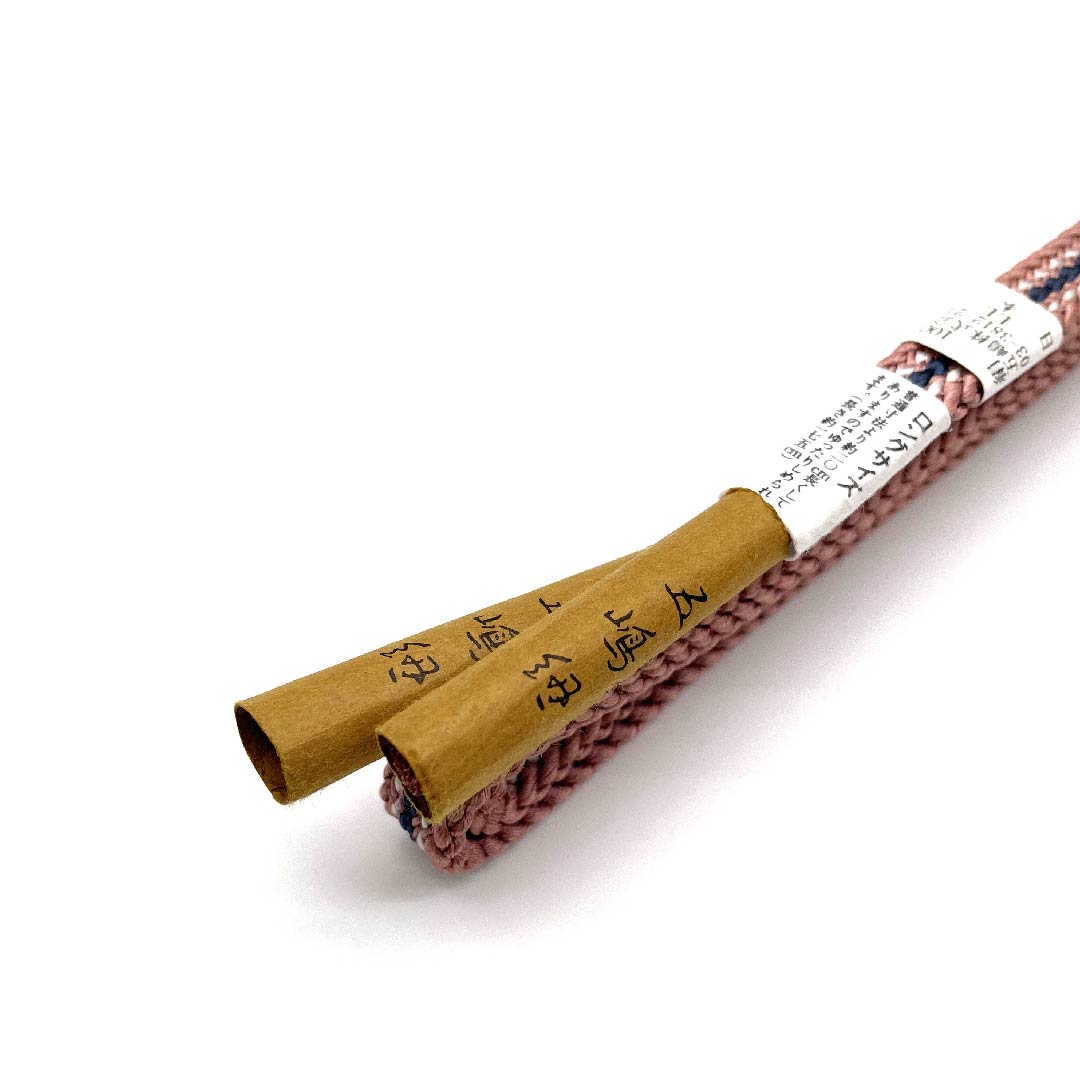 (新古品)帯締め 正絹 四分紐 曙色(あけぼのいろ)五嶋紐 江戸組紐 長尺 長さ約175cm 幅約1cm カジュアル Aランク ピンク系 1135001363913