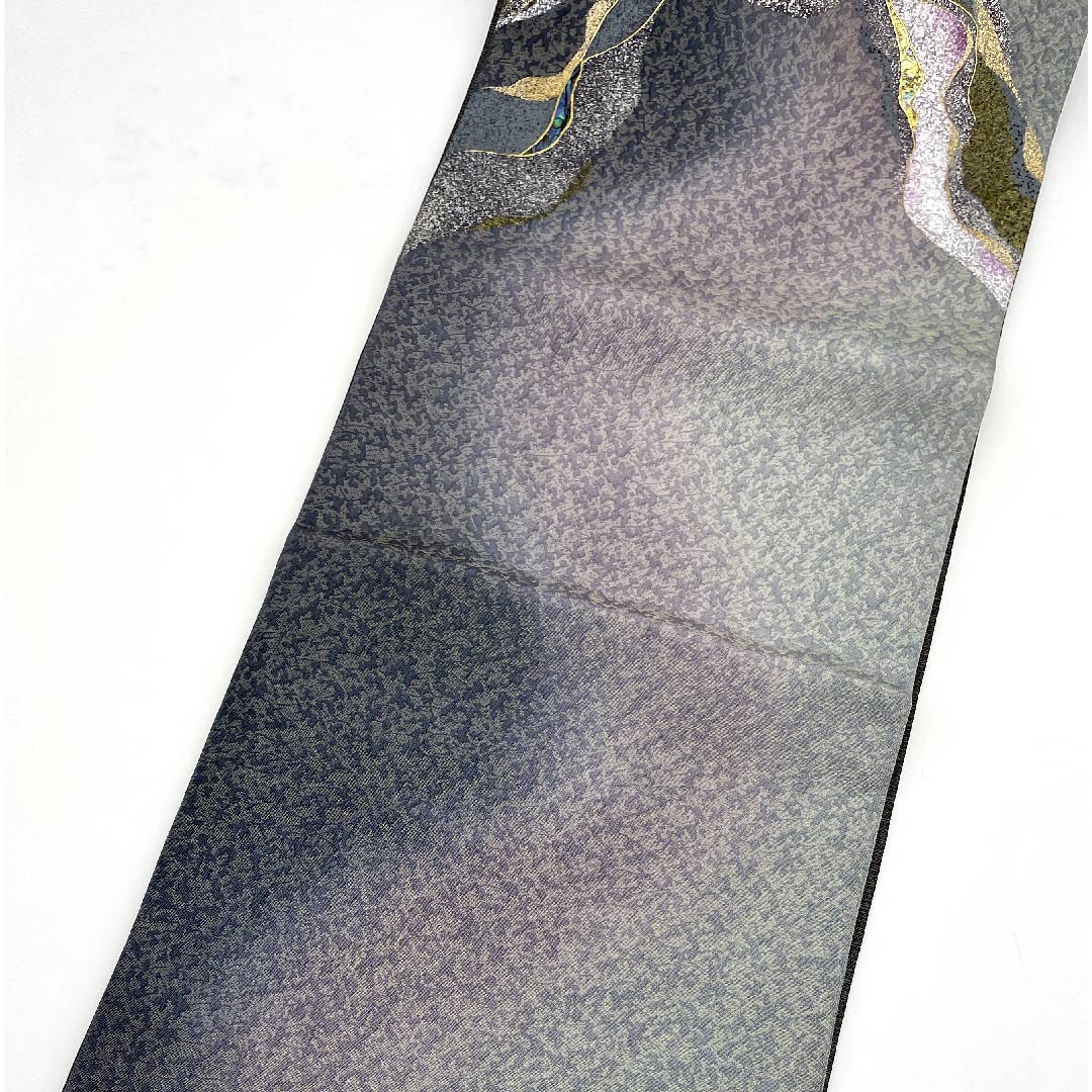 袋帯 螺鈿 幾何学模様 帯丈436cm 正絹 Sランク ポイント柄 カジュアル グラデーション系 1123007112399