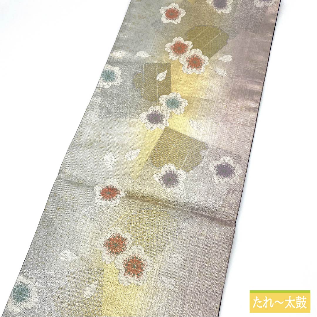 Genjikoh Sakura Silk Obi Length 434cm S Rank Six-way Formal Gradient 1123013402399