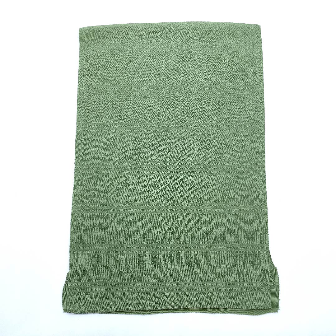 (新古品) 帯揚げ 正絹 フォーマル 裏葉色(うらはいろ) ちりめん 無地 振袖用 長さ約164cm 幅約27.5cm Sランク 緑系 1136000052919