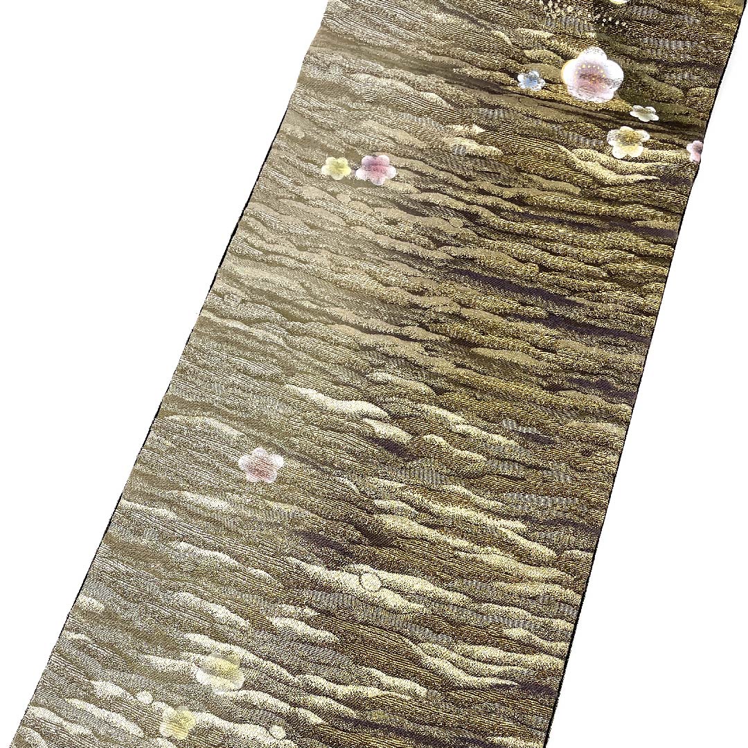 袋帯 梅 輪奈織 帯丈467cm 正絹 Aランク 六通 セミフォーマル グラデーション系 1123006943499