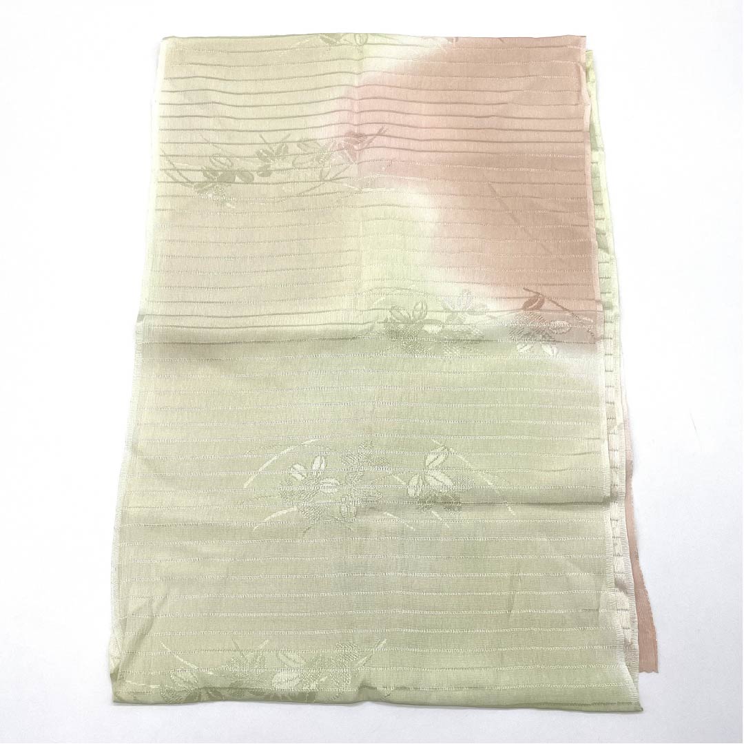 Obiage, pure silk, semi-formal, dawn color, sulfur color, silk, summer, length 176cm, width 30cm, S rank, pink, 1136000662913