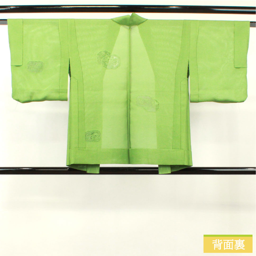 羽織 正絹 身丈74.5cm 裄丈60.5cm 薄青色(うすあおいろ) しつけ糸付き 未使用品 抽象模様 Sランク 夏物 緑系 1117000992919