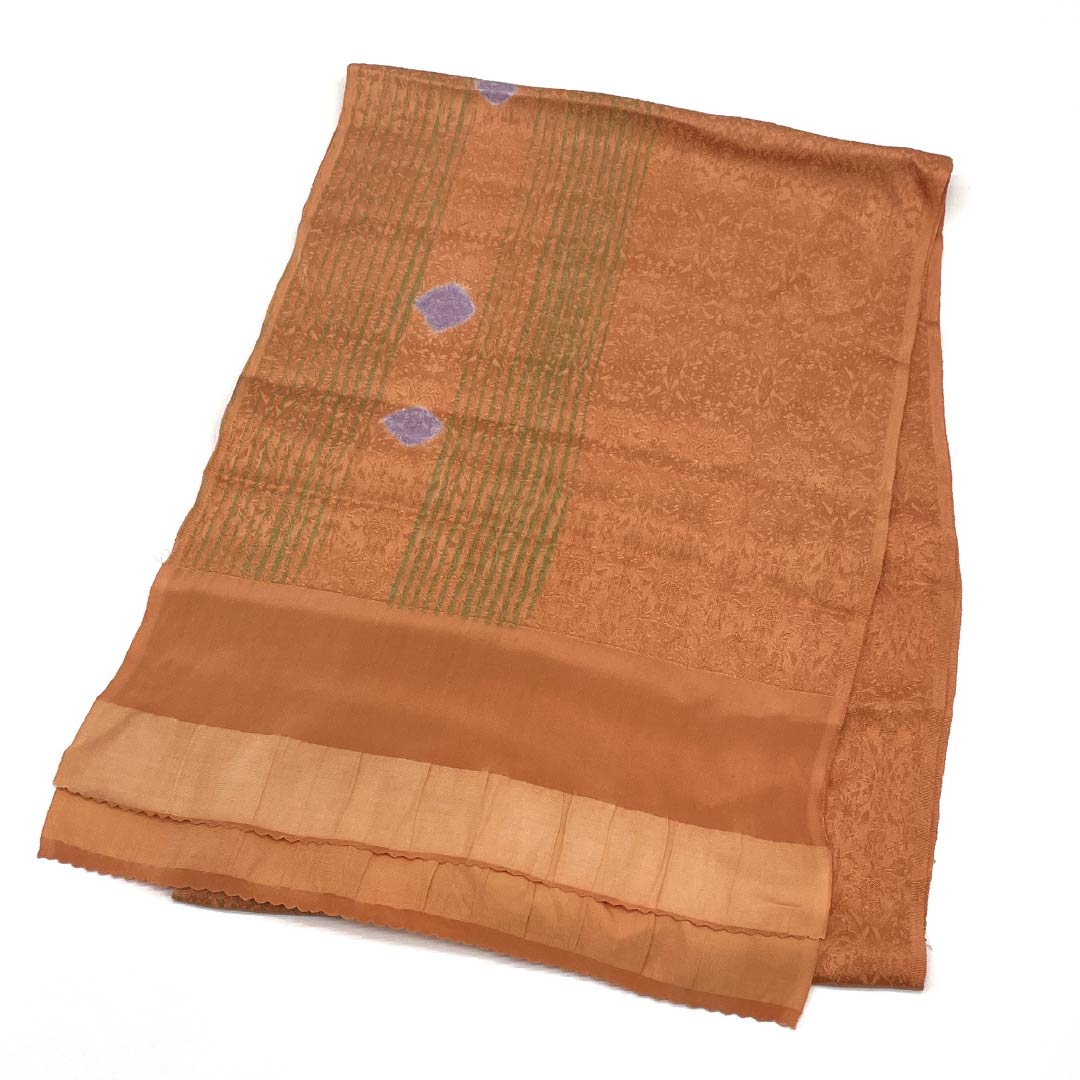 Obiage silk S rank semi-formal persimmon red stripe diamond pattern length approx. 165cm width approx. 29.5cm orange 1136002472926