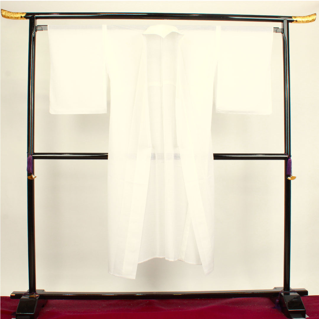 長襦袢 ポリエステル 身丈139cm 裄丈66cm 夏物 洗える着物 絽 Sランク 白系 1129000442511