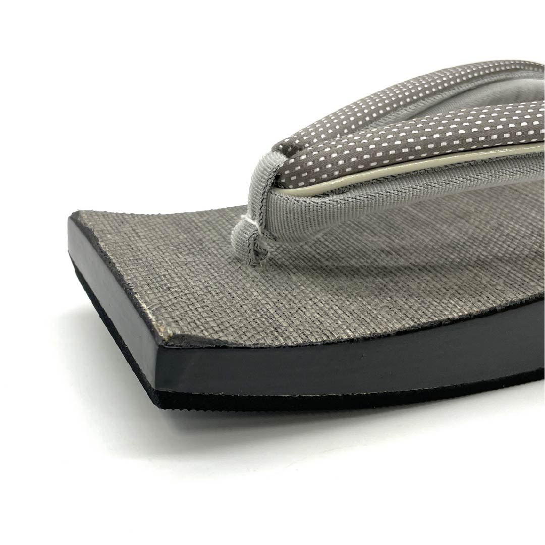 (Like New) Men's Casual Geta Sandals, Paulownia Wood, Two-Stone Strap, 24cm Long, Size L, Gray, Product Number: 1122001411422