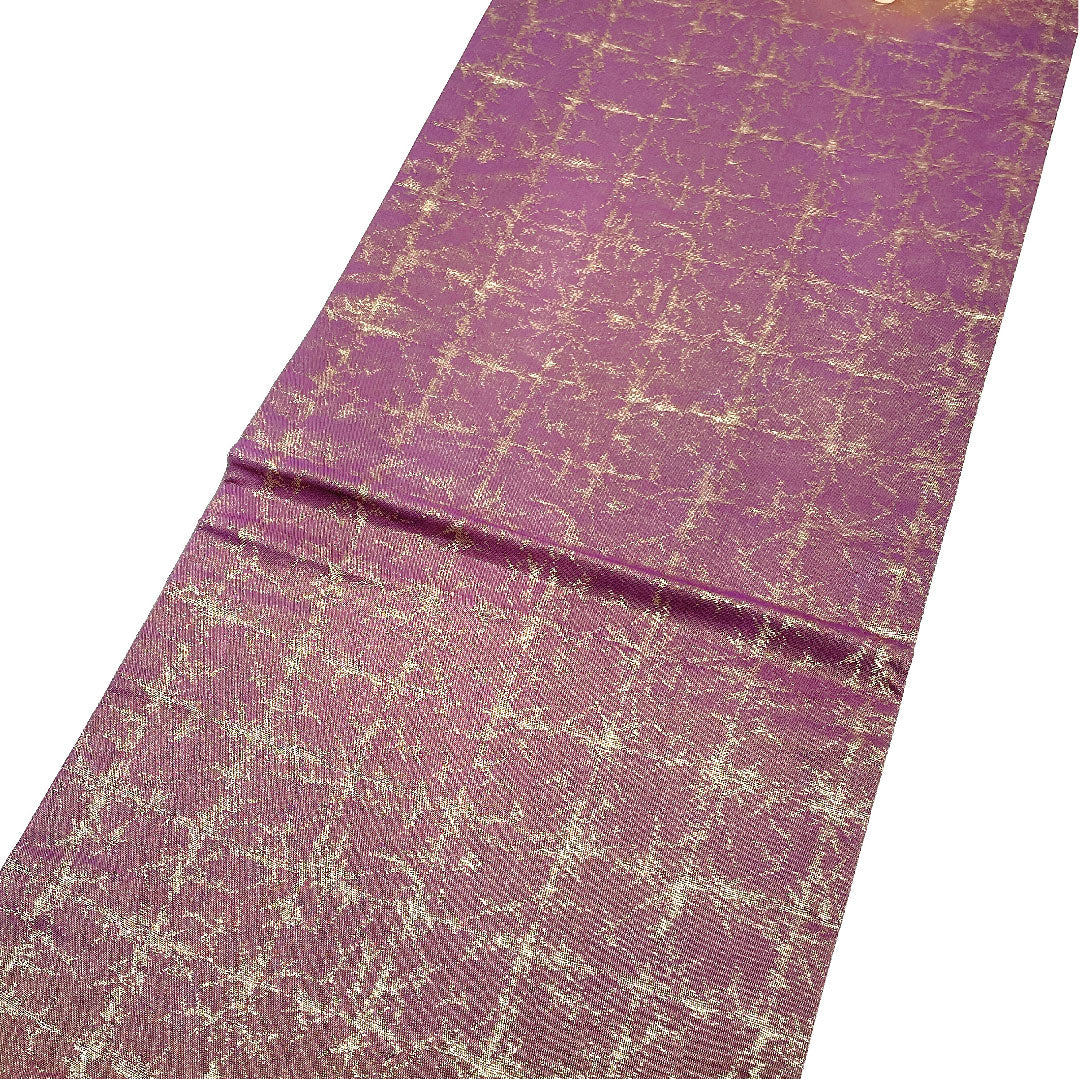 袋帯 辻ヶ花 作家物 ふくれ織 帯丈424cm 正絹 Sランク ポイント柄 フォーマル 紫系 1123004602320