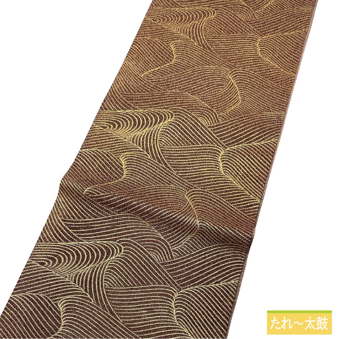 袋帯 正絹 桑の実色(くわのみいろ) 流水 御所車 帯丈444cm Sランク 六通 フォーマル 紫系 1123014712320