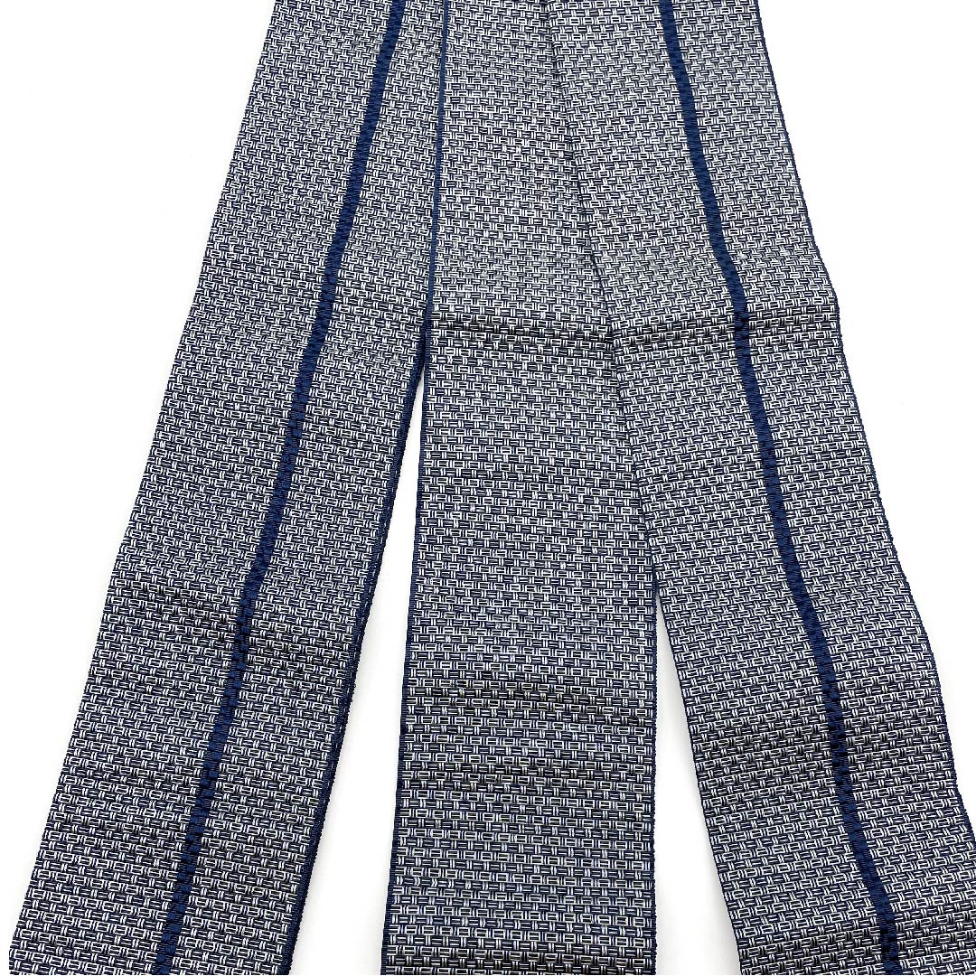 角帯 ポリエステル 鉄葡萄色(てつぶどういろ) 幾何学模様 帯丈392cm 幅9.5cm Sランク 紺系 1134000012918