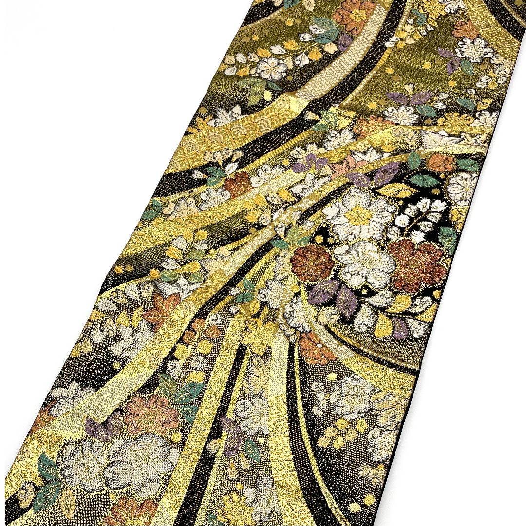 袋帯 金色 辻ヶ花 帯丈438cm 正絹 Aランク 六通 フォーマル 金系 1123006853321