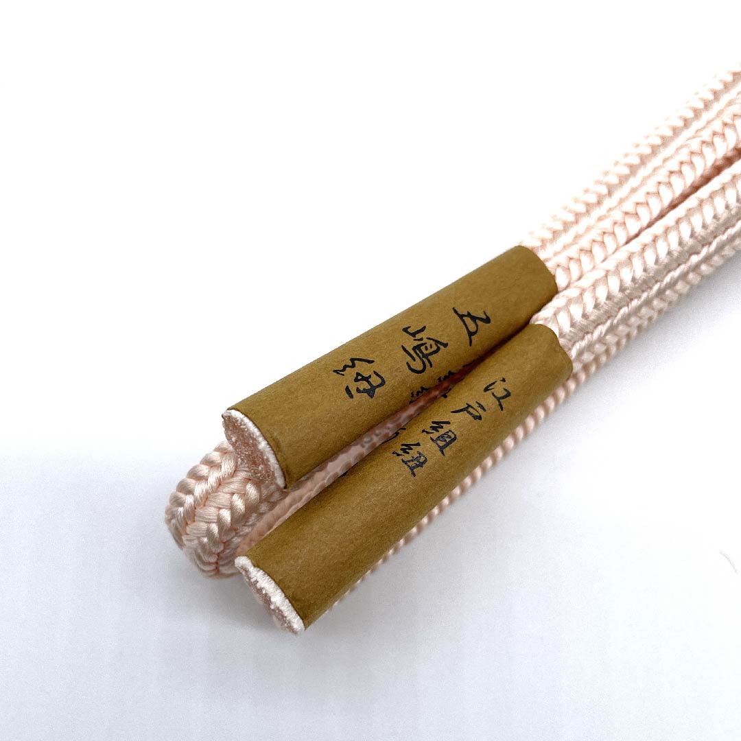 (New old stock) Obi-jime (belt fastener) made of pure silk, quarter-length cord, maiden color, Goshima cord, crown (yurugi), Edo braid, length approx. 162cm, width approx. 1cm, casual, S rank, pink, 1135000392913