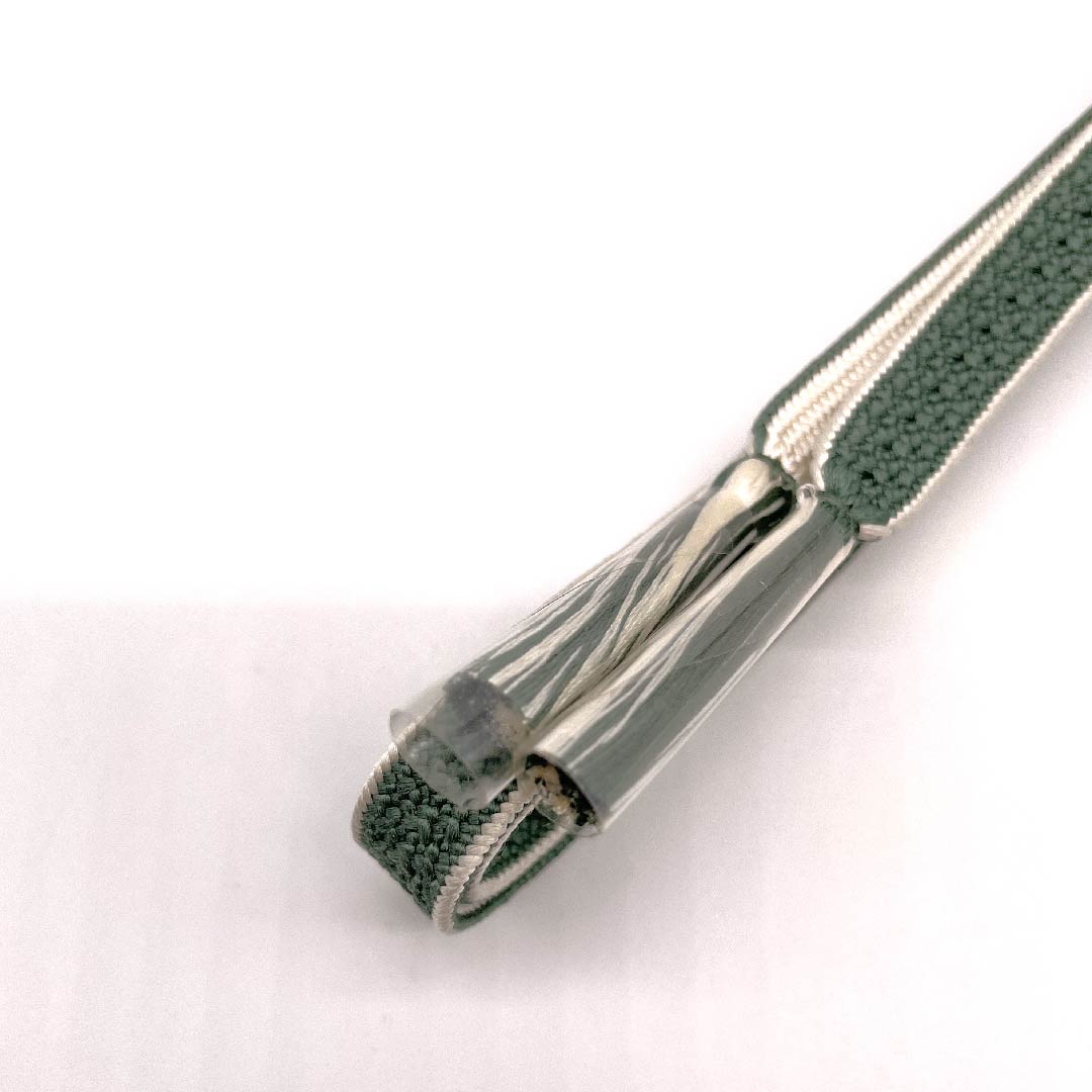 (新古品) 帯締め 正絹 三分紐 岩井茶色(いわいちゃいろ) 五嶋紐 新古品 長さ約132cm 幅約0.9cm カジュアル Sランク 緑系 1135000642319