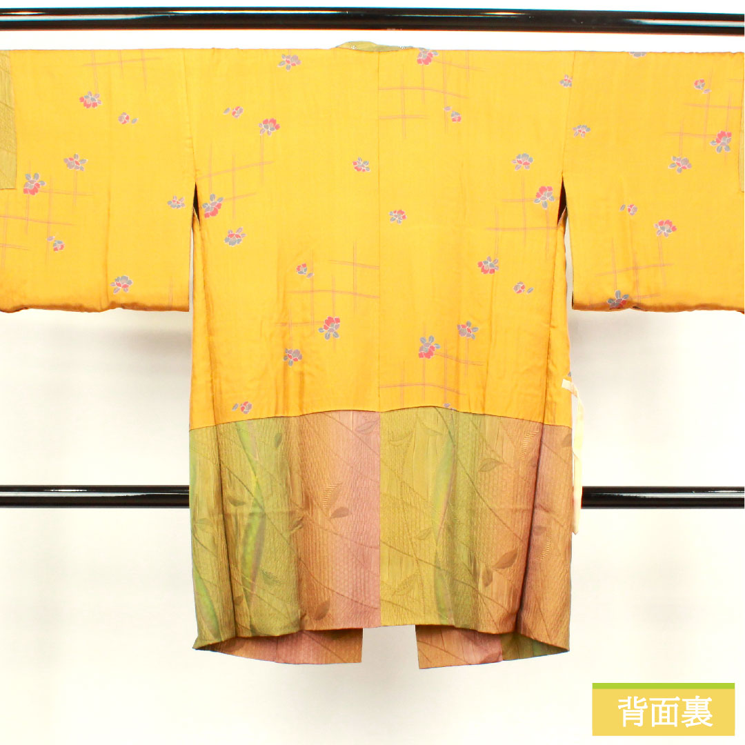 Travel wear, pure silk, length 100cm, sleeve length 67.5cm, floral pattern, S rank, lined, gradient, 1117000622999