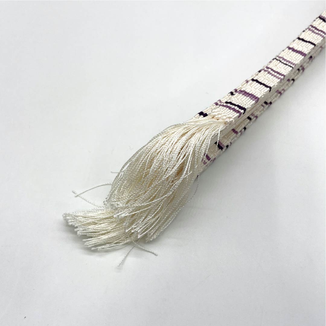 帯締め 正絹 Sランク 乳白色(にゅうはくしょく) 平組 夏用 長さ約172cm 幅約1cm カジュアル クリーム系 1135006252415