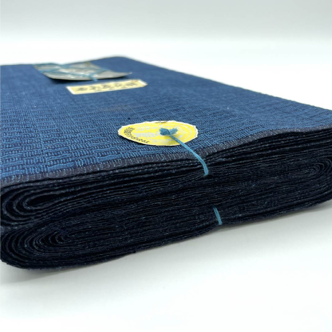 反物 浴衣 木綿 阿波しじら 重要無形文化財 正藍染 紺鉄色(こんてついろ) Aランク 青系 1130000873917