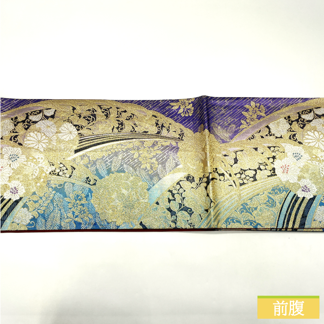 袋帯 正絹 Aランク リバーシブル 西陣織 吉祥文様 帯丈440cm 六通 フォーマル グラデーション系 1123017283399