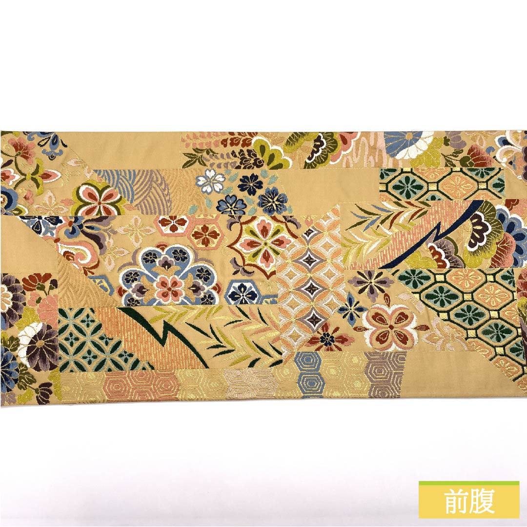 袋帯 正絹 東京白茶色(とうきょうしらちゃいろ) 留袖用 白綾苑大庭 振袖用 吉祥文様 帯丈440cm Aランク 六通 フォーマル ベージュ系 1123014433325