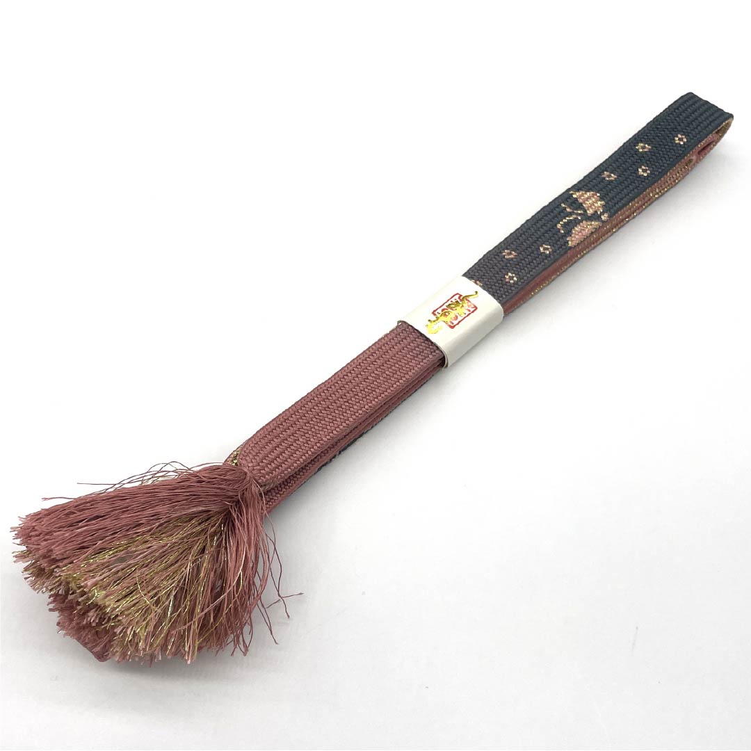 帯締め 正絹 四分紐 2色ぼかし 蝶 長さ約159cm 幅約1.6cm セミフォーマル Sランク ピンク系 1135003032313