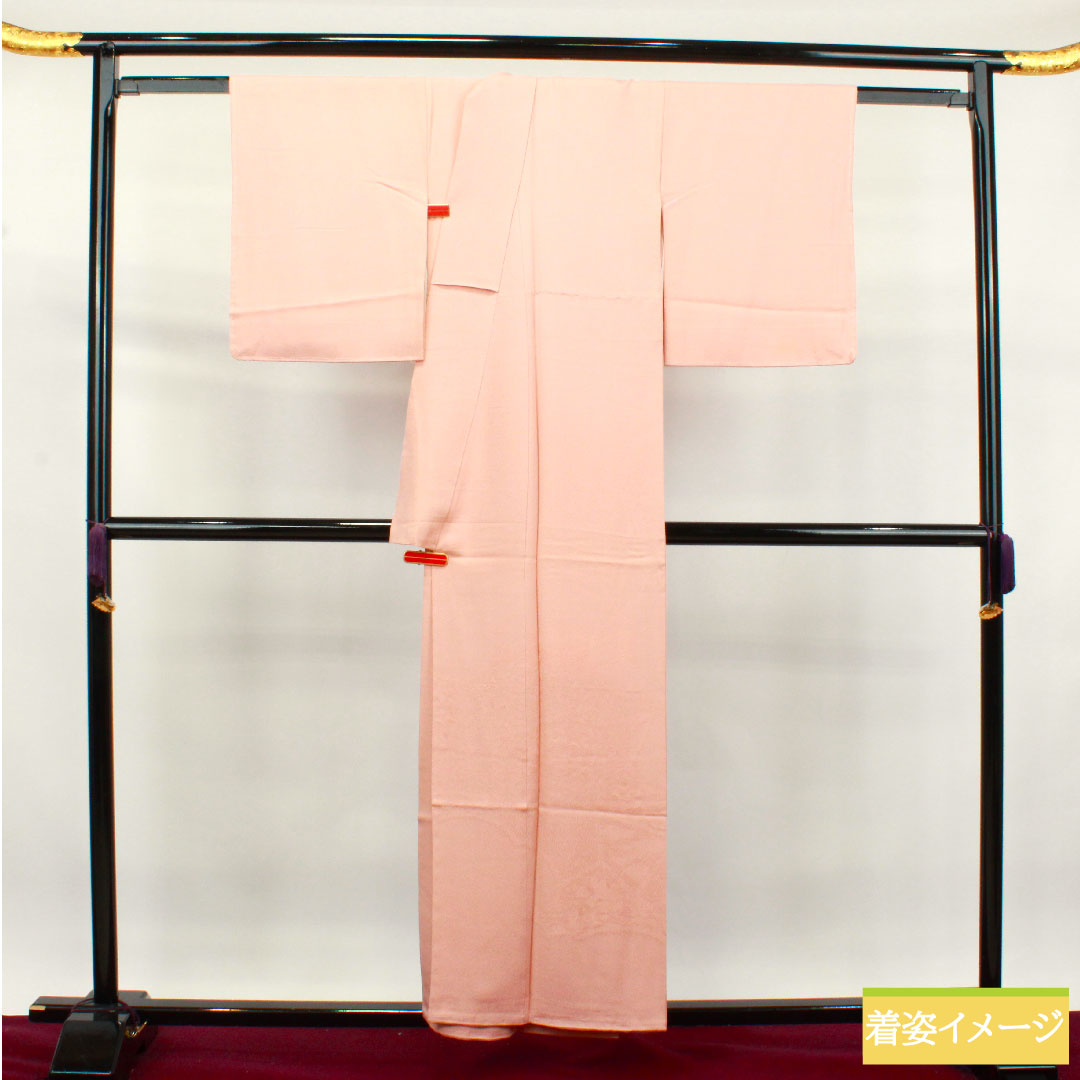 Plain color, pure silk, length 154.5cm, sleeve length 62.5cm, maiden color, Nakain Hanabishi pattern, basting thread included, unused, lined, S rank, pink, 1114001132213