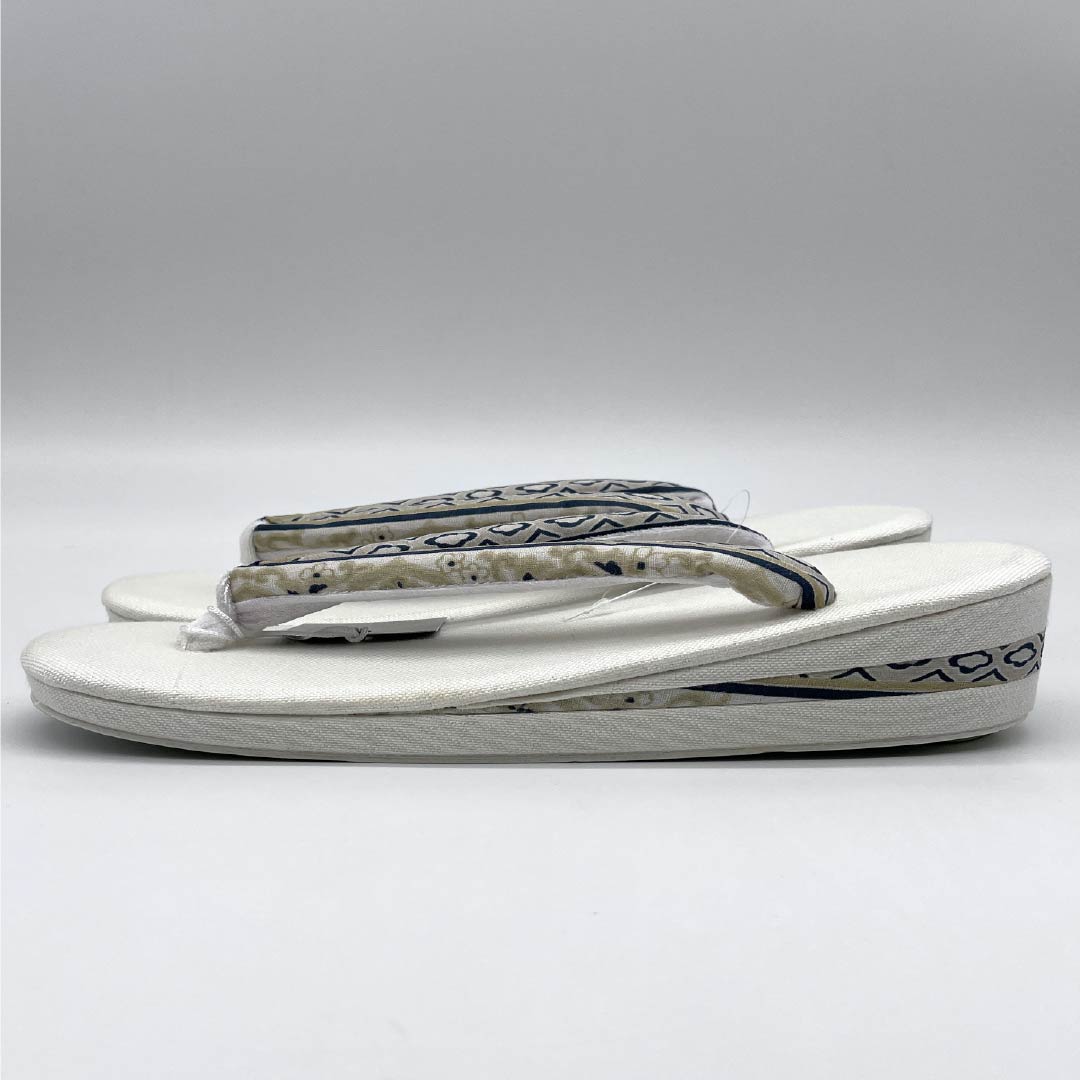 (新品)草履 亜麻 NEWランク 夏草履 亜麻草履 日本製 夏用 長さ24cm Lサイズ 白系 1122001691411