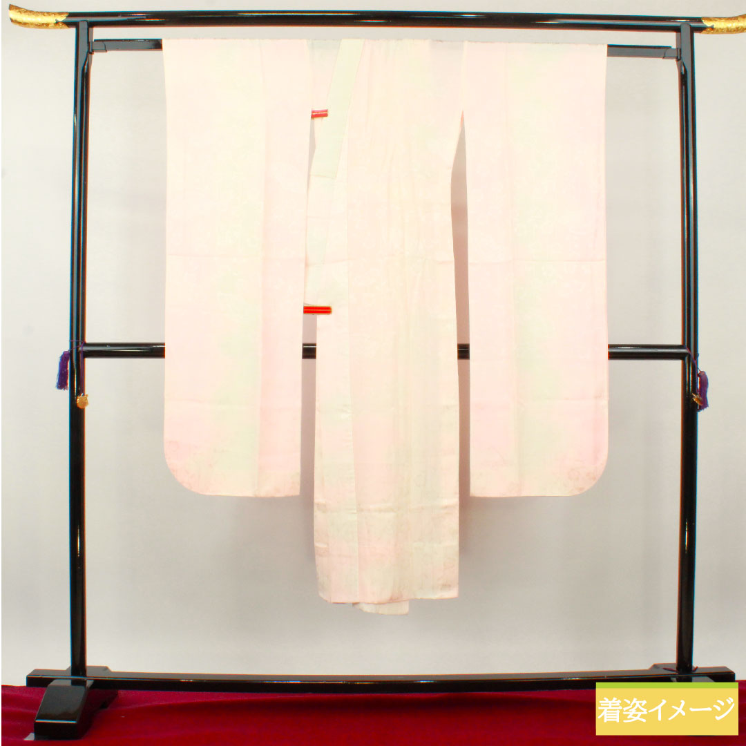 Nagajuban (long undergarment) made of pure silk, length 134cm, sleeve length 68.5cm, for single layer furisode, gradation dyeing, S rank, pink, 1129000632413