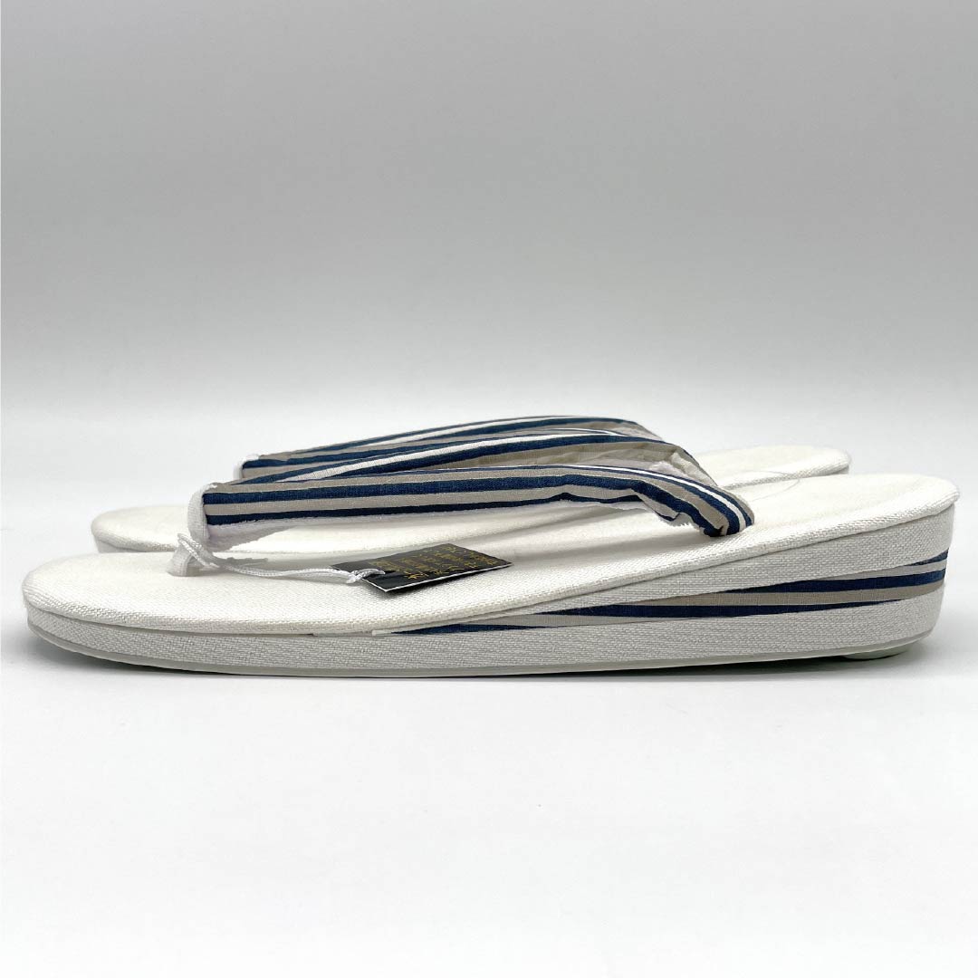 (新品)草履 亜麻 NEWランク 夏草履 亜麻草履 日本製 夏用 長さ24cm Lサイズ 白系 1122001651411