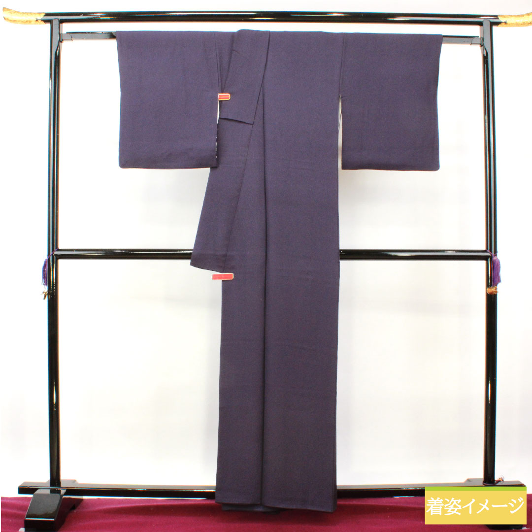 Plain color, pure silk, length 160.5cm, sleeve length 66.5cm, dark blue, one crest, plum blossom in a circle, lined, A rank, purple, 1114001293420