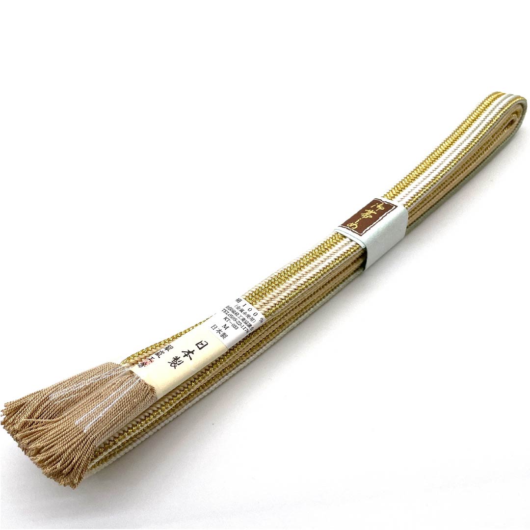 (新古品) 帯締め 正絹 四分紐 グラデーション 翠嵐工房 金属糸使用 新古品 長さ約162cm 幅約1.2cm フォーマル Sランク グラデーション系 1135001802999