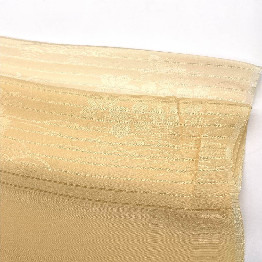 Obiage Silk S-Rank Semi-Formal Mitsudasou-iro (Lead Oxide Color) Summer Nadeshiko Seigaiha Length approx. 170cm Width approx. 29.5cm Beige 1136003092925