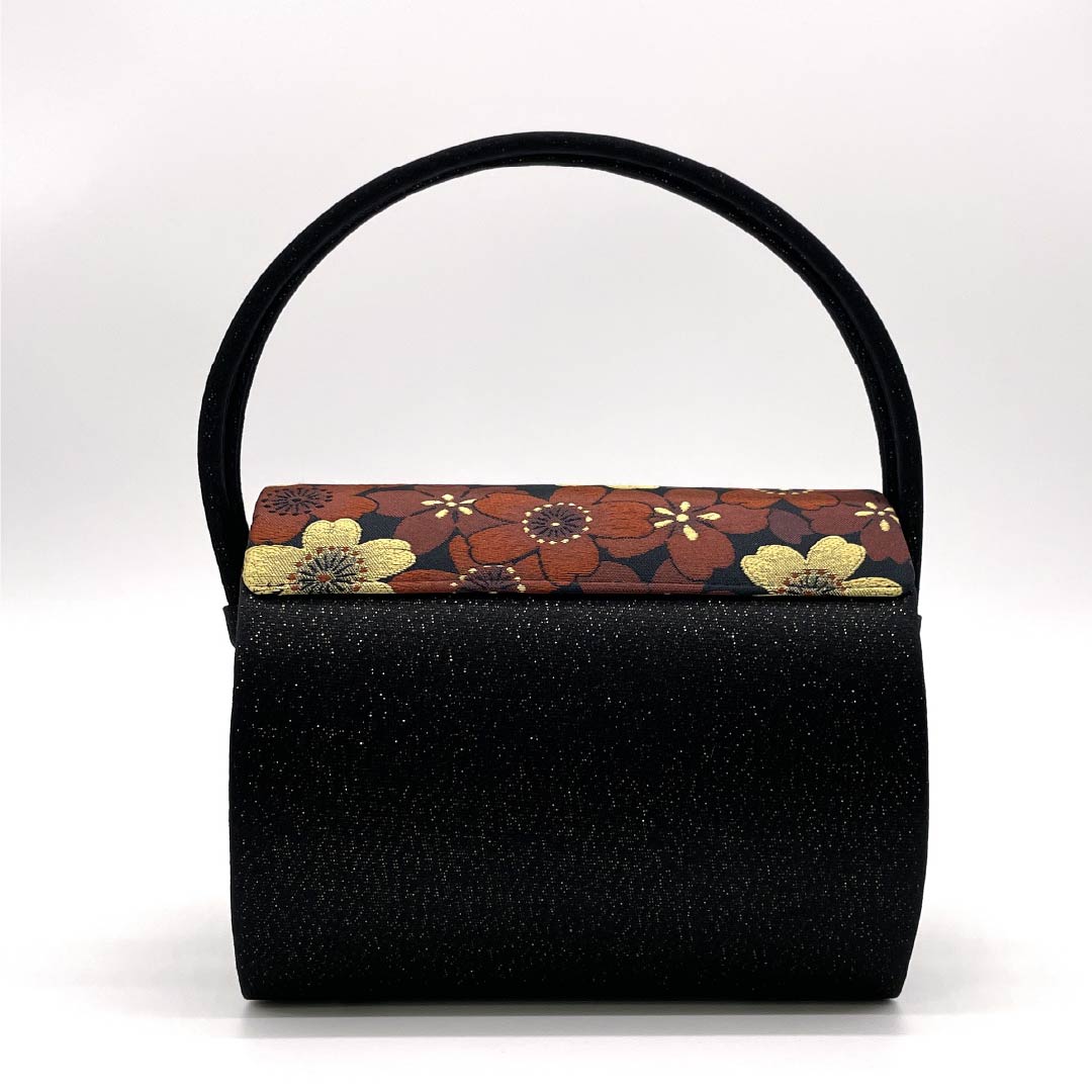 和装バック フォーマル 黒色(くろいろ) 振袖用 桜 キラキラ 黒系 Sランク 113900050210