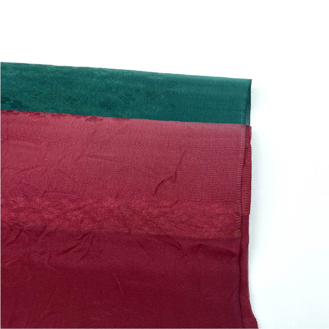 帯揚げ 正絹 セミフォーマル 深蘇芳色(ふかきすおういろ) 深藍色(ふかきあいいろ) 花柄 長さ約180cm 幅約30cm Sランク 赤系 1136000582912