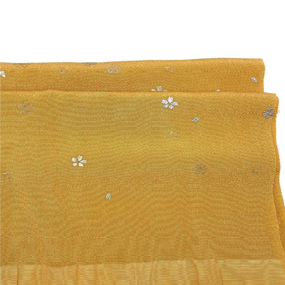 (新古品) 帯締め・帯揚げセット 正絹 Sランク 人参色(にんじんいろ) 忘れ草色(わすれぐさいろ) 長さ約160cm 幅約1cm カジュアル 黄系 1141000072323