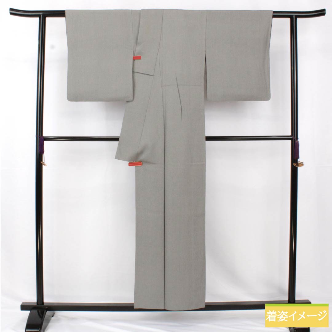 Komon, pure silk, length 153.5cm, sleeve length 65cm, lined, smoked silver, Edo Komon, Gokusame Komon, Mansuji, Kirara Guard, A rank, gray, 1115005123222
