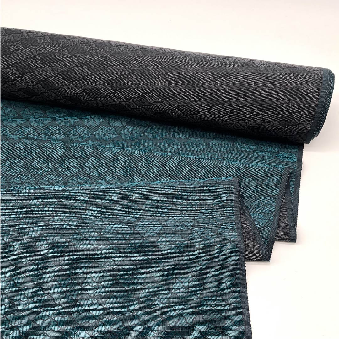 Fabric for kimono, pure silk, double-sided weave, Hokusai pattern, six-handed manji, new rank, green, 1130001141919