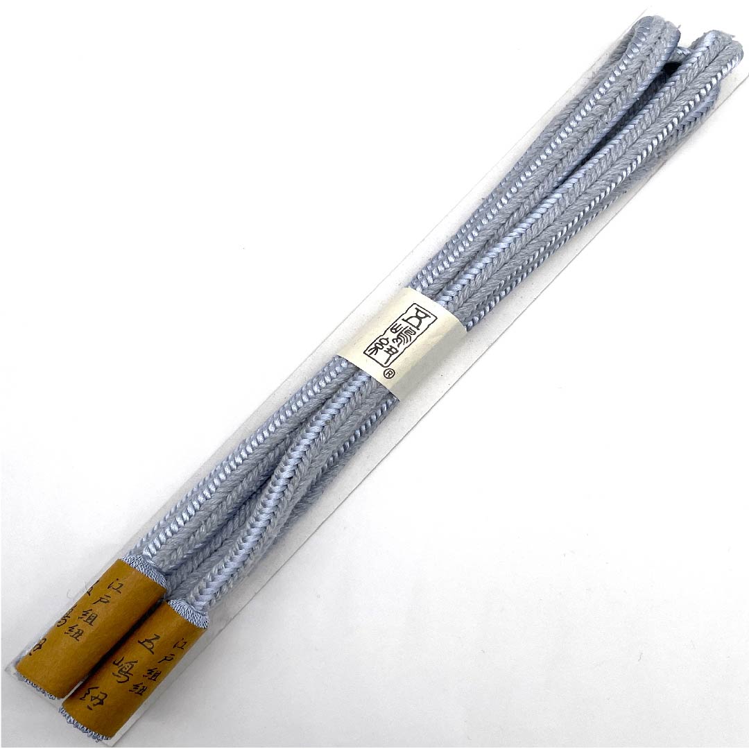 (新古品) 帯締め 正絹 四分紐 蒼白色色(そうはくしょくいろ) 江戸組紐 五嶋紐 新古品 長さ約156cm 幅約1cm カジュアル Sランク 水色系 1135000262324