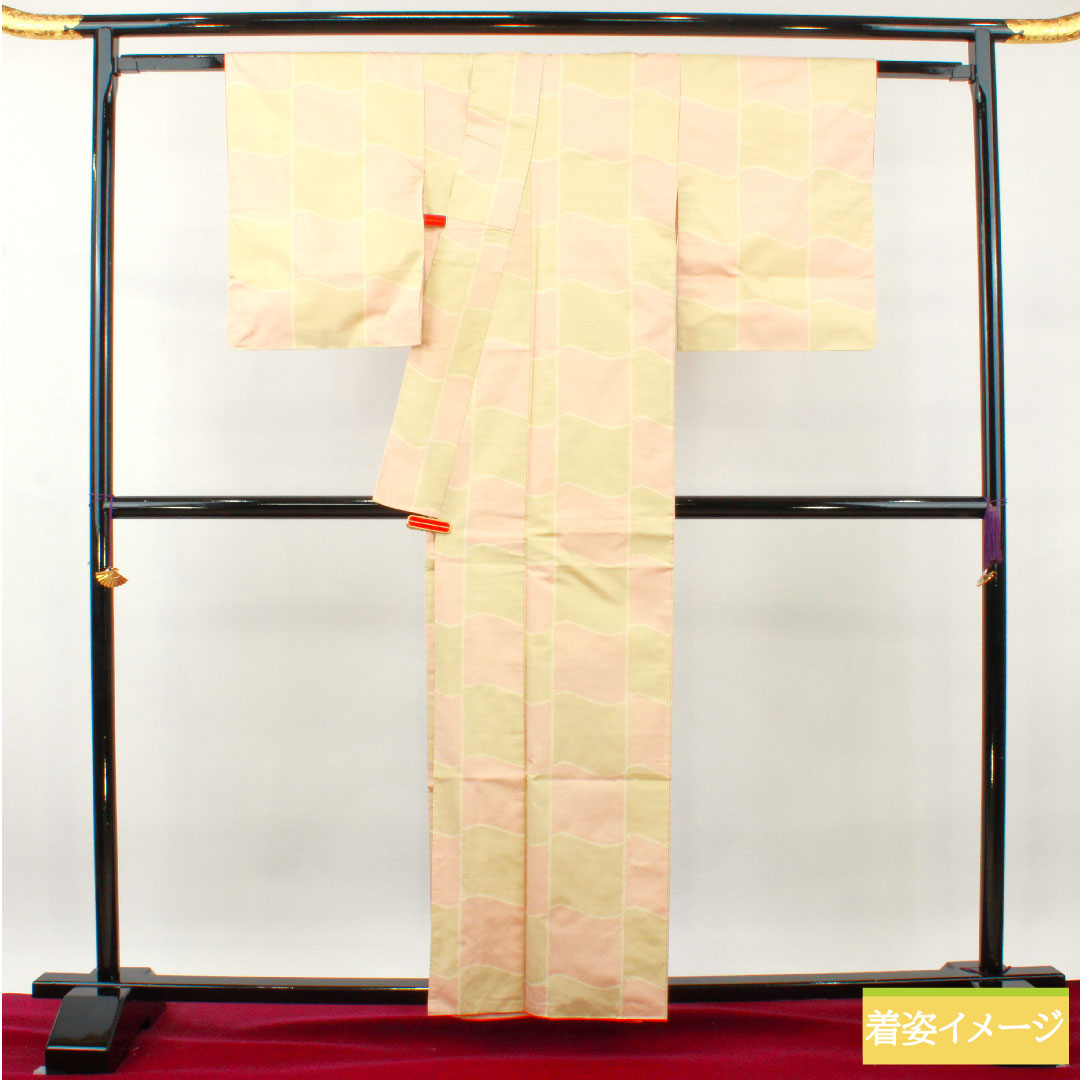 大島紬 正絹 身丈159.5cm 裄丈63.5cm 緯総絣 抽象模様 Sランク 袷 グラデーション系 1116003222399