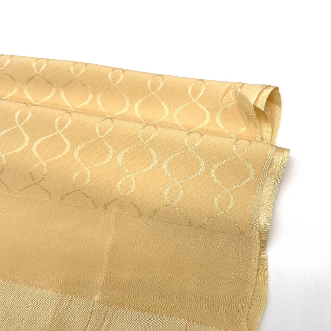 Obiage silk S-rank semi-formal light orange (usukouji-iro) tatewaku pattern, length approx. 169cm, width approx. 27cm, cream color 1136002412915