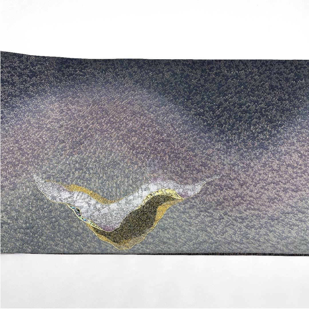 袋帯 螺鈿 幾何学模様 帯丈436cm 正絹 Sランク ポイント柄 カジュアル グラデーション系 1123007112399