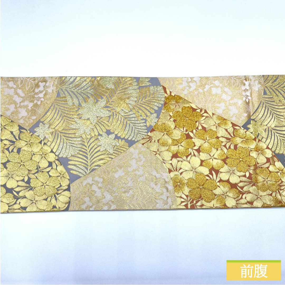 袋帯 正絹 留袖用 振袖用 扇面 楓 帯丈434cm Sランク 六通 フォーマル グラデーション系 1123013382399