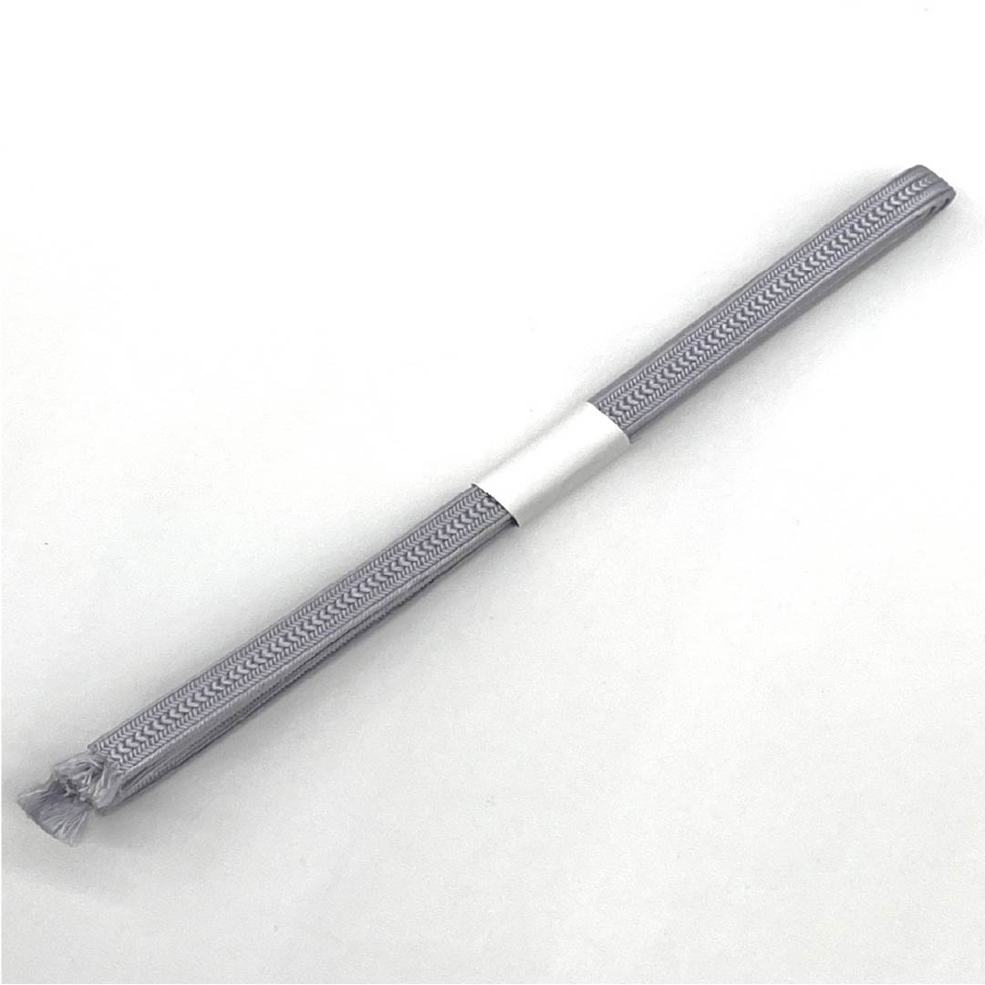 帯締め 正絹 Sランク 錫色(すずいろ) 三分紐 長さ約118.5cm 幅約0.9cm カジュアル グレー系 1135003932322