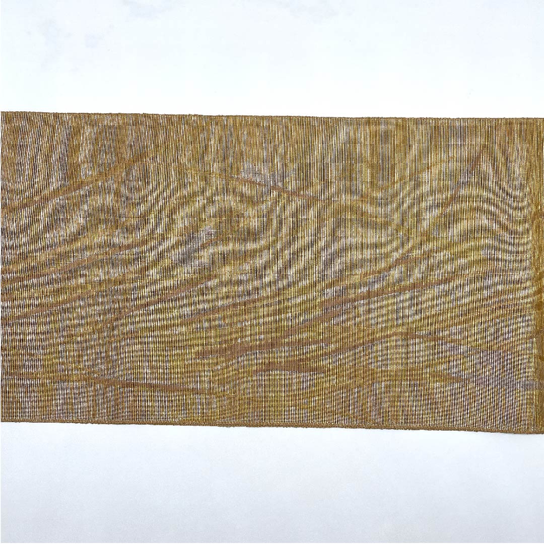 Nagoya obi, gold, summer obi, silk, abstract pattern, obi length 398cm, pure silk, A rank, full length, semi-formal, gold, 1124004463321, open style